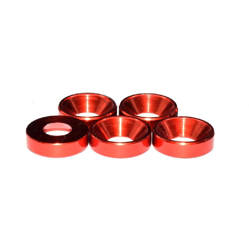 Alextend 50pcs M6 Countersunk Washers Alloy Aluminum Screw Gaskets (Red) - Image 1
